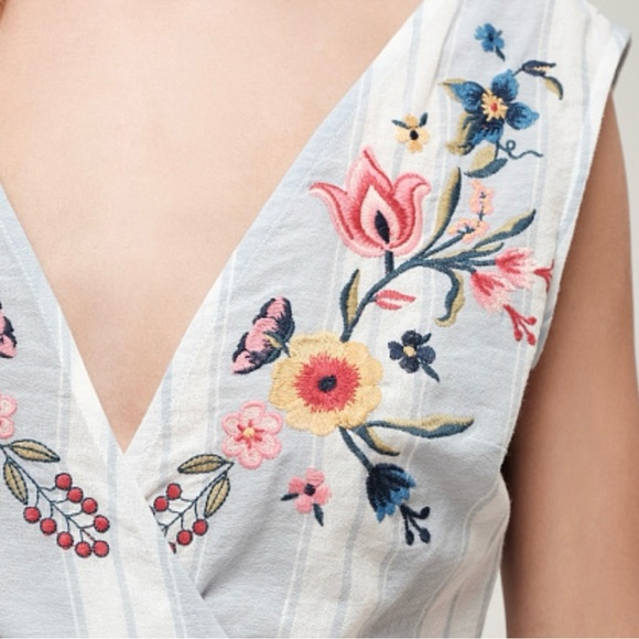 Blu Pepper Striped and Floral Romper size S - Picture 3 of 10